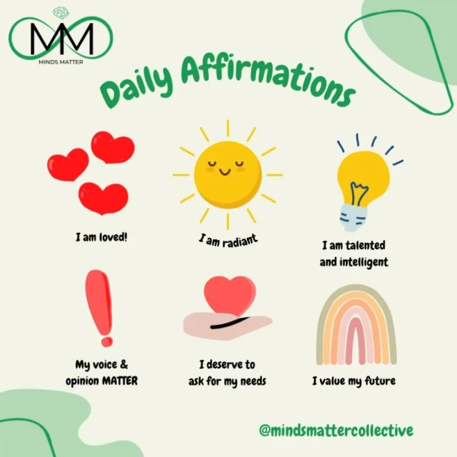 Be kind to yourselves! 💚🧠♾️
.
.
.
.
.
.
.
.
.
#mindsmattercollective #mindsetmatters #supporteachother #kidsmentalhealthmatters #supportingourkids #affirmationsforkids #kidsaffirmations #mentalhealthaffirmations #youareenough #youareloved 
#parentingsupport #ParentingMentalHealth #specialneedsparenting #neurodiversity #actuallyautistic #autismacceptance #autismawareness #neurodiversecommunity #differentnotless 
#inclusionmatters #supportneurodiversity 
#mentalhealthmatters #childrensmentalhealth #mentalhealthsupport #mentalhealthawareness 
#positiveaffirmations #selfcareforkids #mindfulnessforkids